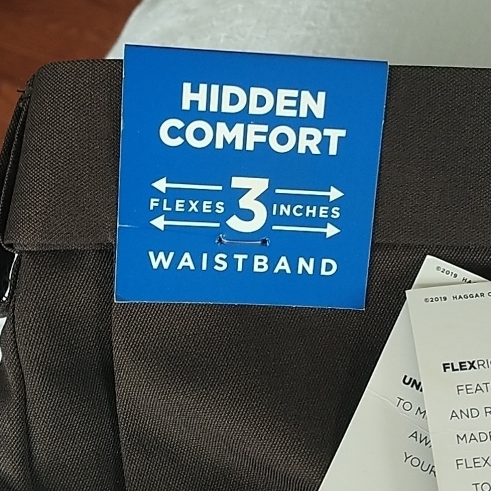 Haggar Hidden Comfort Cool Right Classic Fit Pants Brown 42W x 29 L - Picture 9 of 11